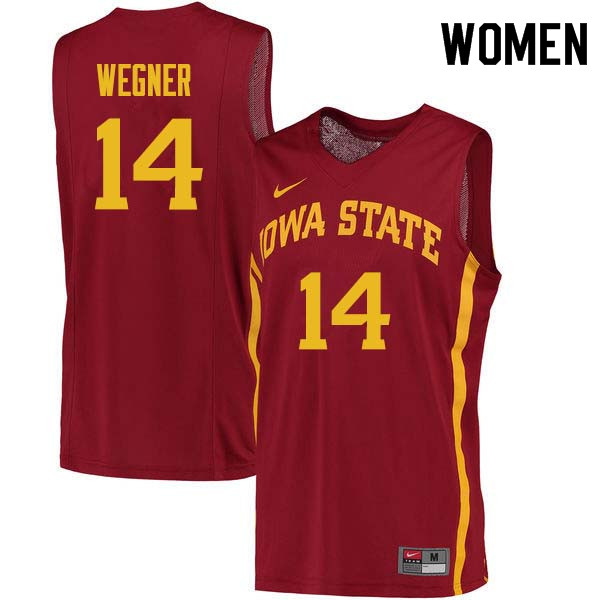 Women #14 Waldo Wegner Iowa State Cyclones College Basketball Jerseys Sale-Cardinal - Click Image to Close